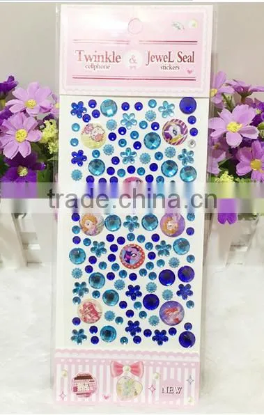 Wholesales Cute Acrylic Crystal Decoration Rhinestone Sticker