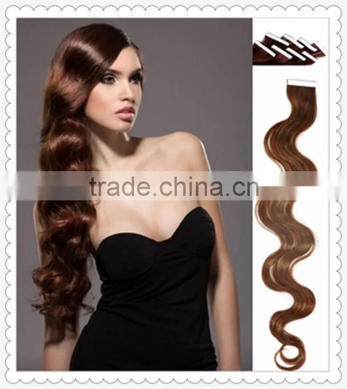 Tangle- free and double drawn 100% indian hair extension invisible tape hair extensions