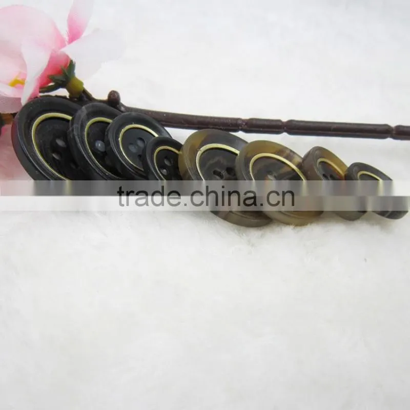 Sedex Audited Factory 2 Pillar Polyester Horn Button, Resin Horn Button
