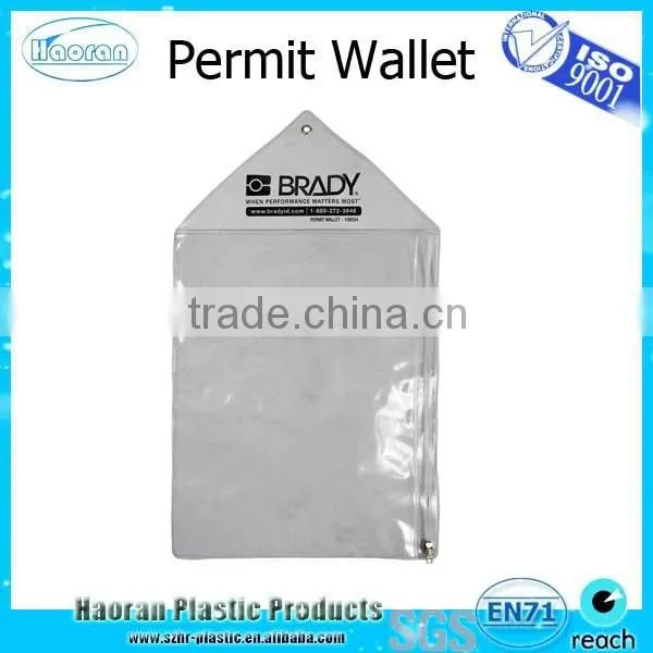 Letter a4 size vinyl work permit wallet