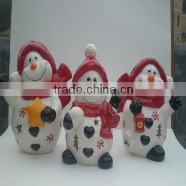 santa claus ceramic candlestick