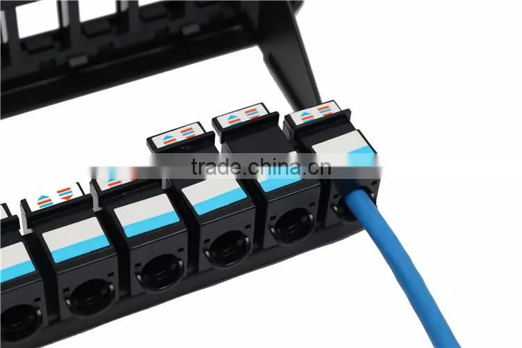 Empty patch panel, 24 Port 1U Keystone Jack Snap in Blank Panel for Cat5e Cat6 RJ45 19 inch