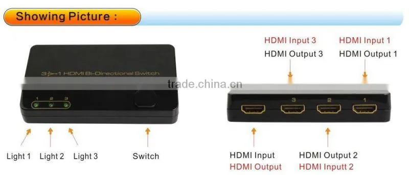 3x1 or 1x3 HDMI Bi-Directional Switch