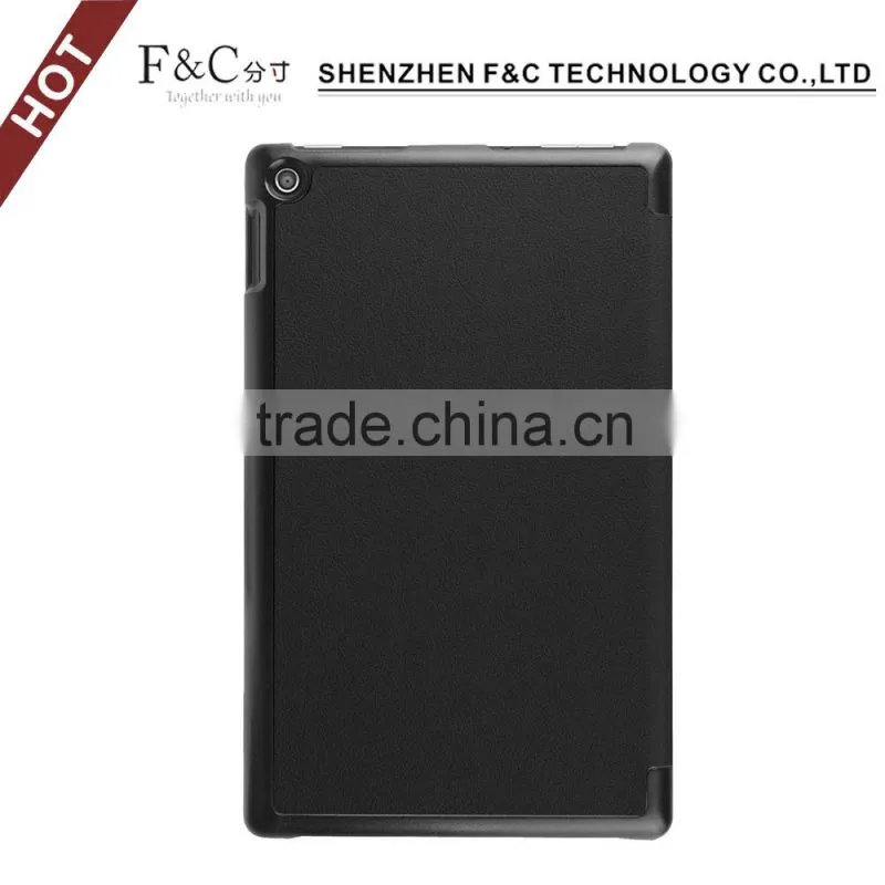 High quality hot pressed leather case for 2015 amazon new kindle fire HD 8