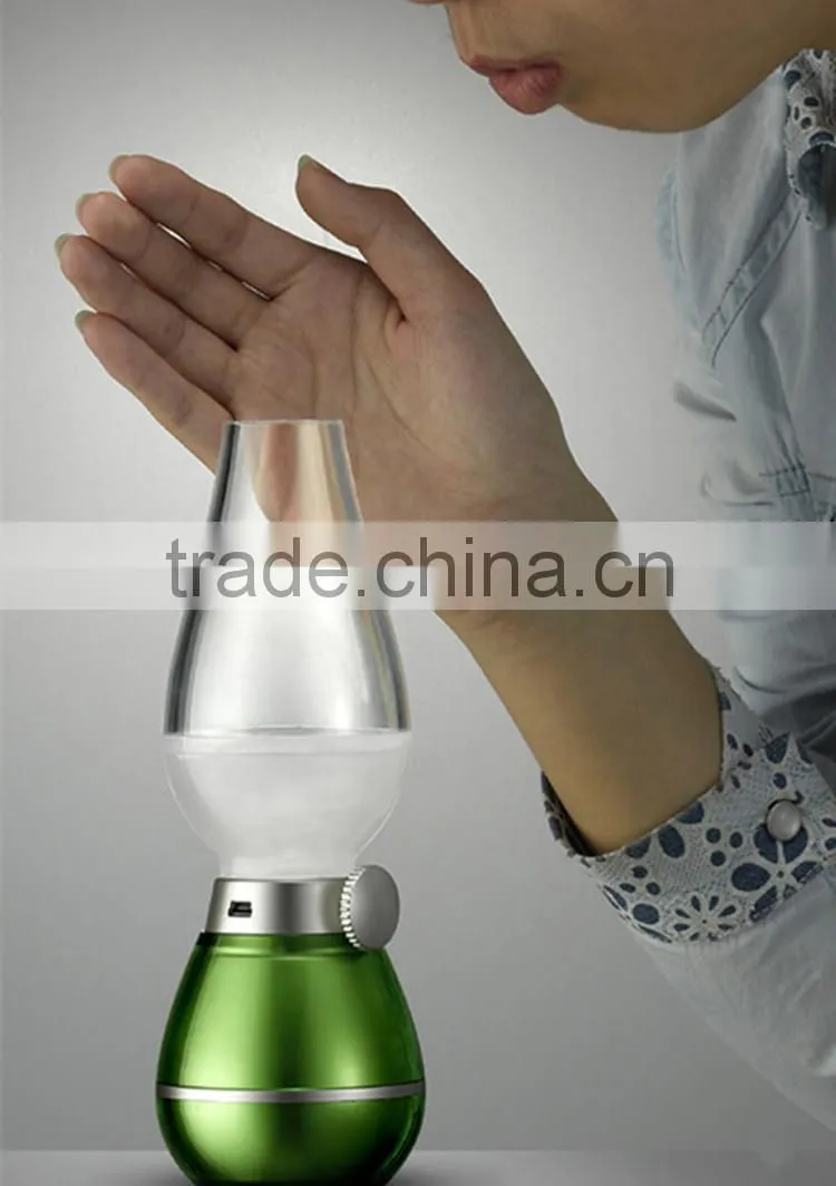 Traditional Blow Control USB Rechargeable Antique Cut Glass Oil Lamps / Best Promotional Gift and Traditional Meeting