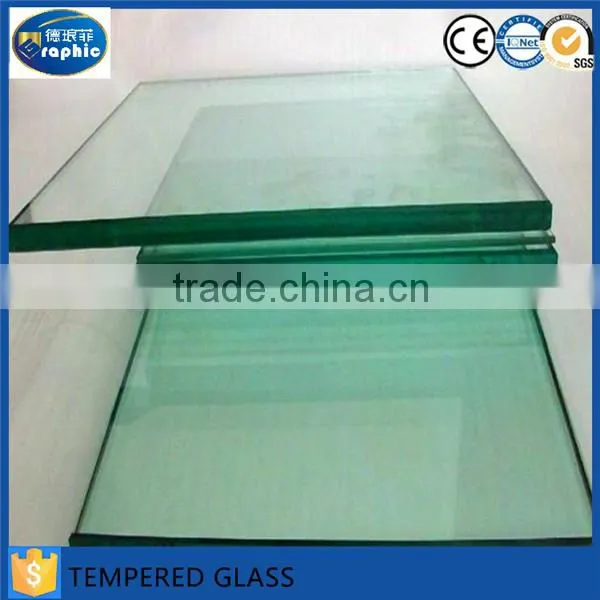2016 hot sell customized size 12mm toughened glass price for sale