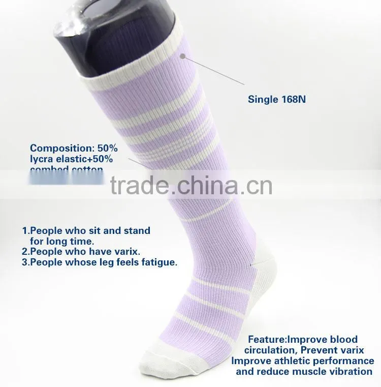 50%lycra elastic compression sport stockings in hot sale