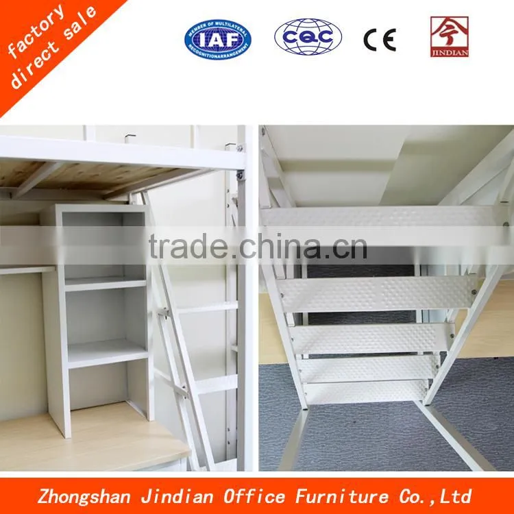 Modern Cheap School Furniture Metal Dormitory Bed With Computer Desk And Cabinet
