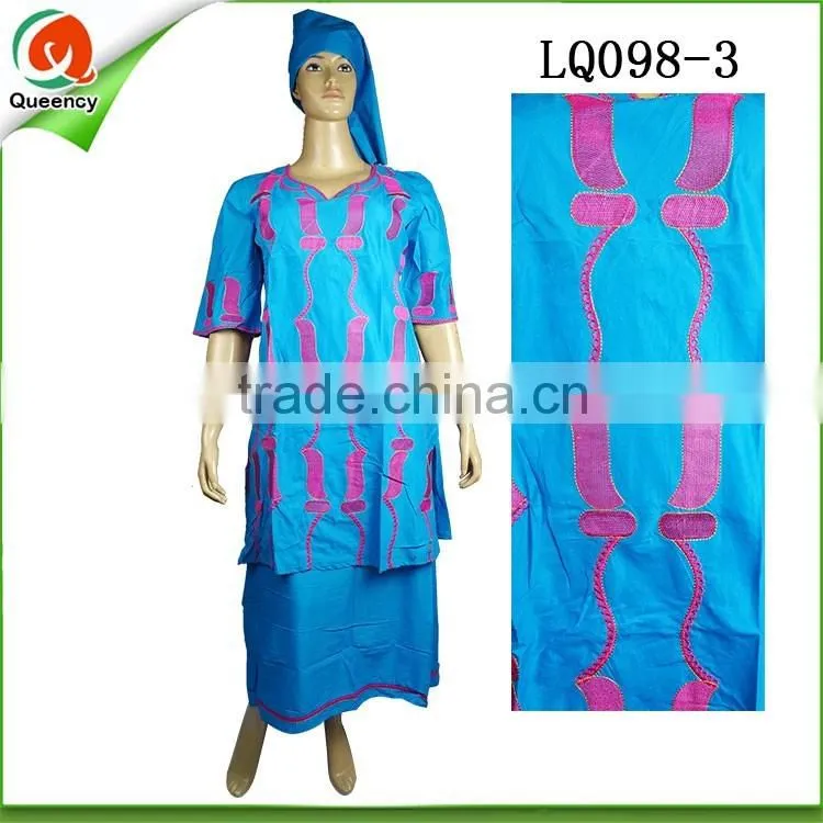 Nigeria design textile linen fabric African dashiki dress in yellow