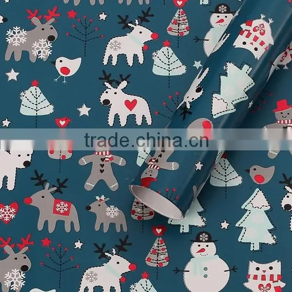 Printed design gift wrapping paper for christmas gift wrap