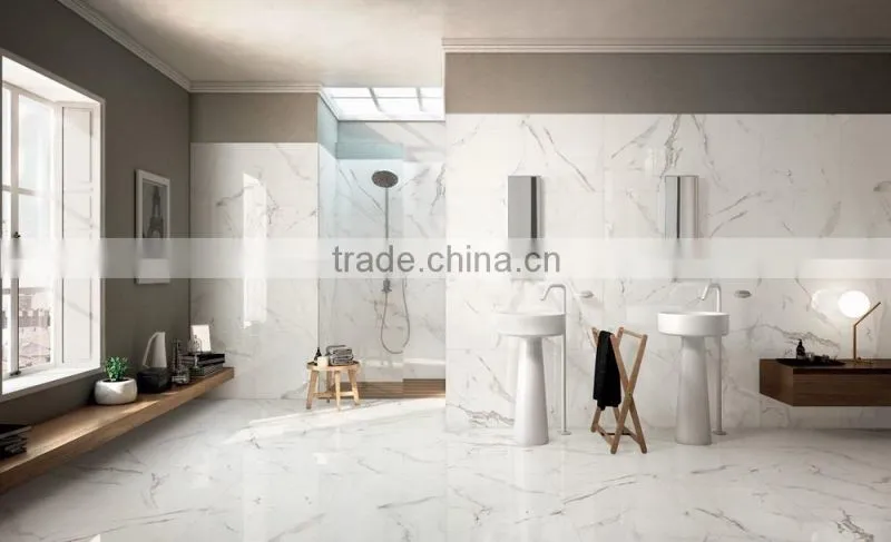 Foshan white color good quality marble porcelain floor tiles/wall tiles