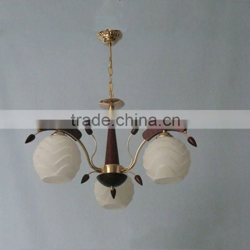 glass ball pendant lamp/ wooden chandelier lighting fixture