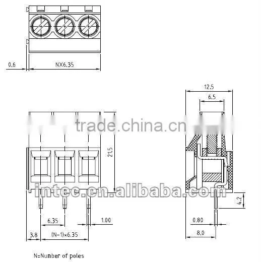 terminal block 635V-6.35 series