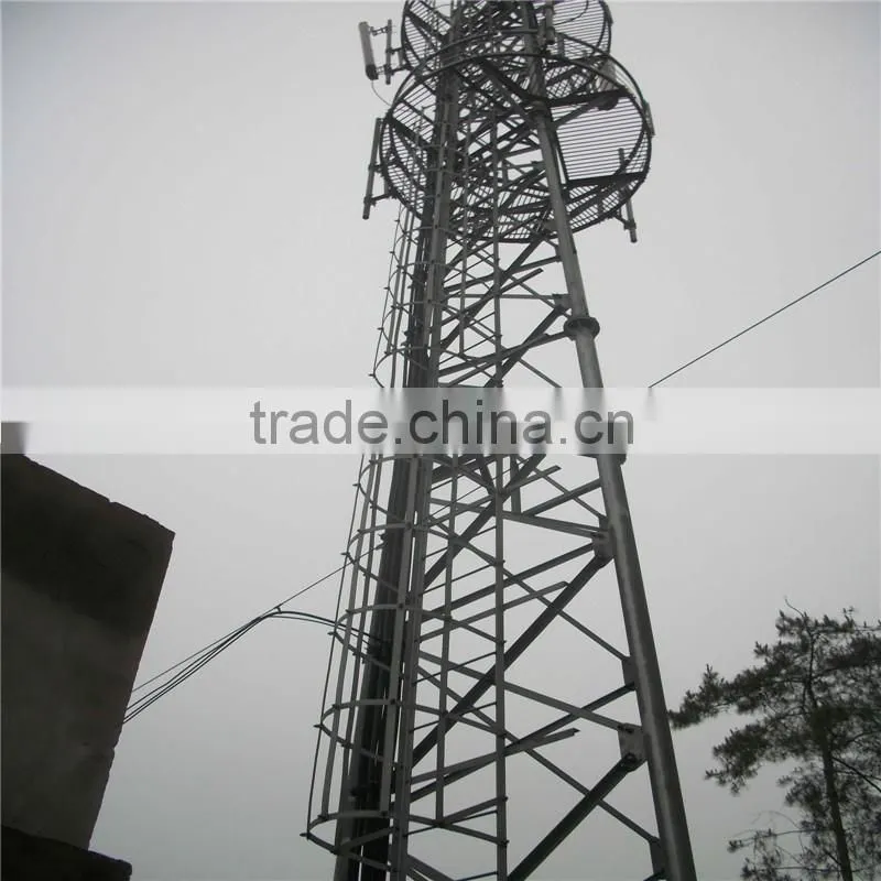 3 Legs Easily Installed Tubular Microwave Antenna Tower