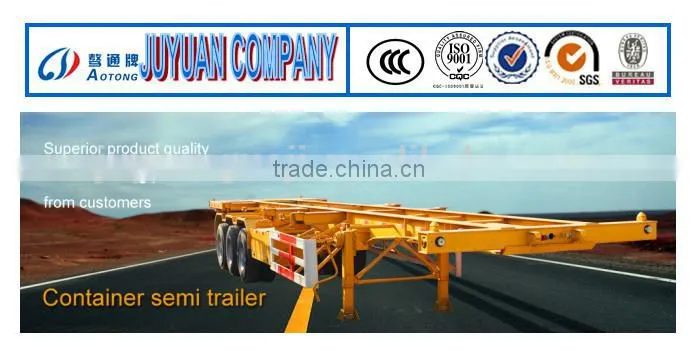 Factory Price Aotong 3 Axles 40 ft Skeleton Container Trailer , 20 ft Skeleton Semi Trailer Container Chassis