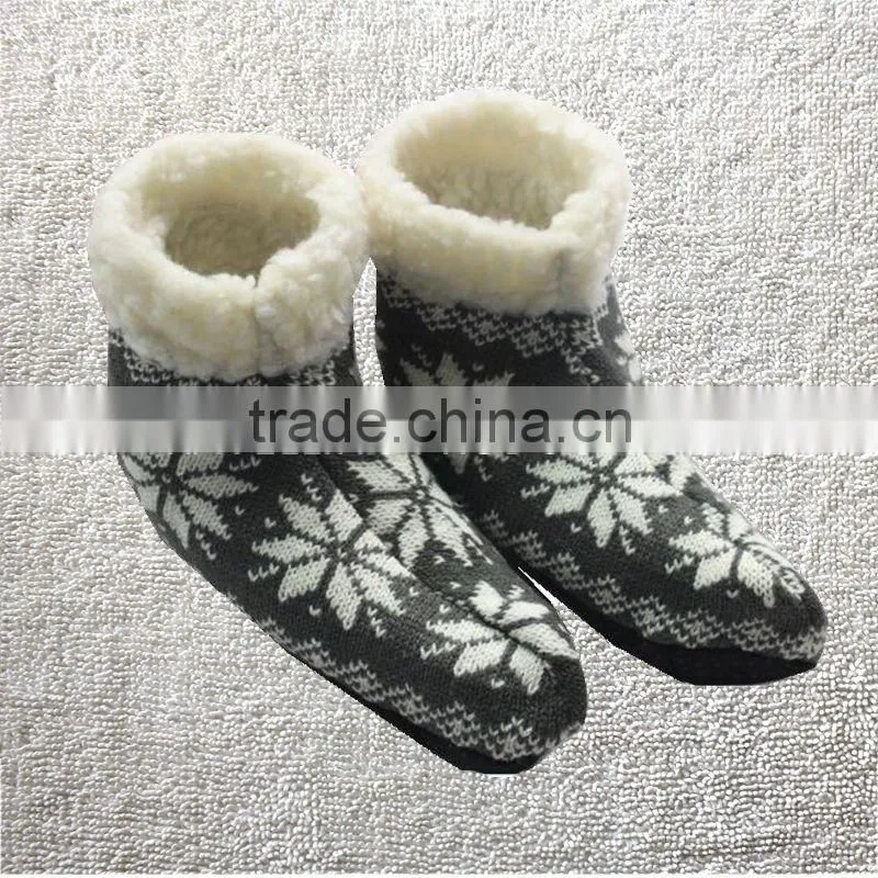 New Ladies Girls Knitted Lined Anti Slip/Skid Indoor Ankle Boot Slipper Socks non slip ankle socks