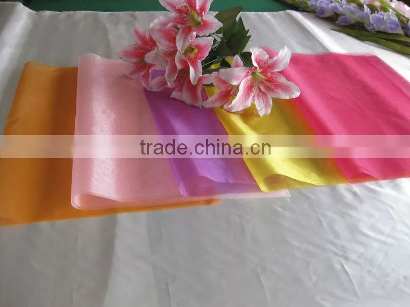 Colorful Organza Sheets for flower wrapping with hot cut edge