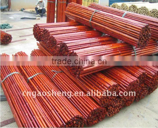 red colored bamboo fence