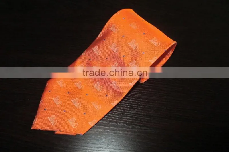 2016 Men's tie jacquard orange color polyester knit tie