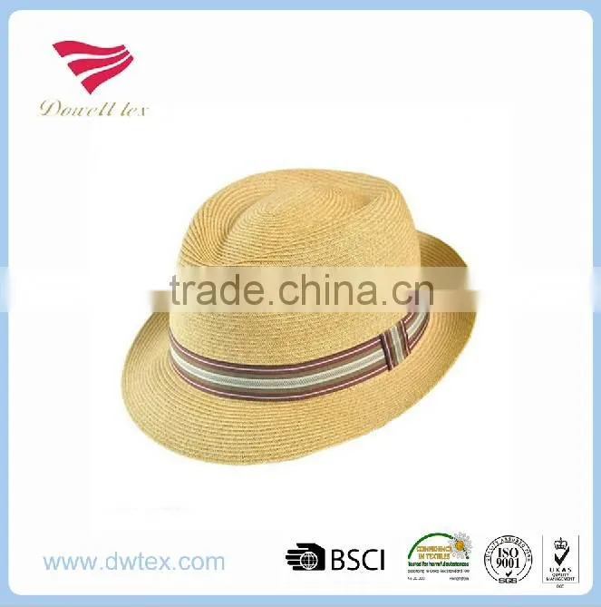 New Arrive 100%Paper Straw Customaize Summer Trilby Fedora Hat