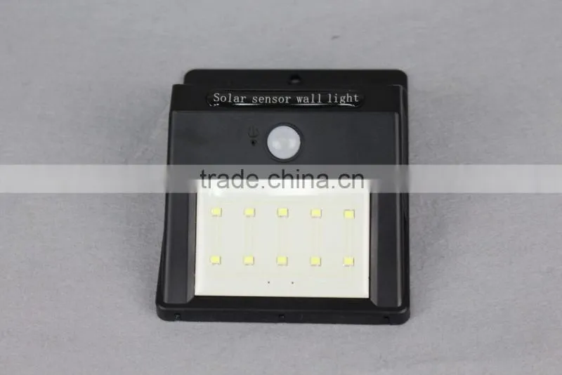 10 pcs security LED triangle wall light ,Solar motion sensor wall light with 10 LED, Solar wall lamp with SMD 2835 10PCS LED