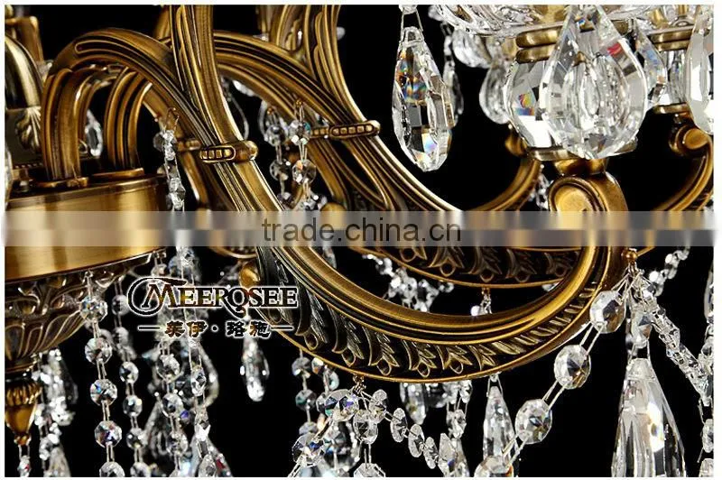 Noble Shades Wrought Iron Chandelier Crystal Pendant Light MD8752-L10+5
