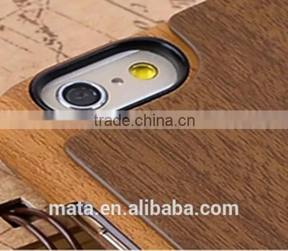 Wood Texture Design PU Leather Case With Card Slot For iphone 6