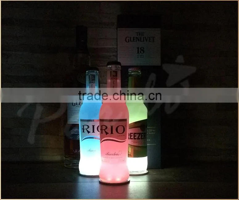 Promotional adhesive led flashing coaster bottle sticker