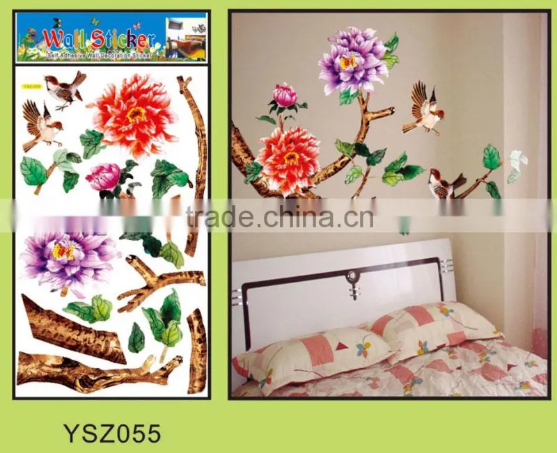 2014 hot sale custom wall sticker,tree wall sticker,5d home decor pvc wall sticker