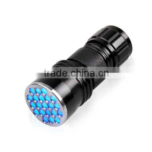 380nm 21 LED UV Flashlight Reviews Mini Portable Black Light