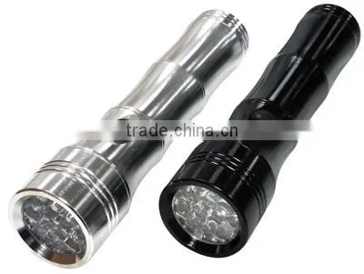 TE067 2015 Promotion super power Aluminum zoom in 11LED Flashlight with bamboo shape