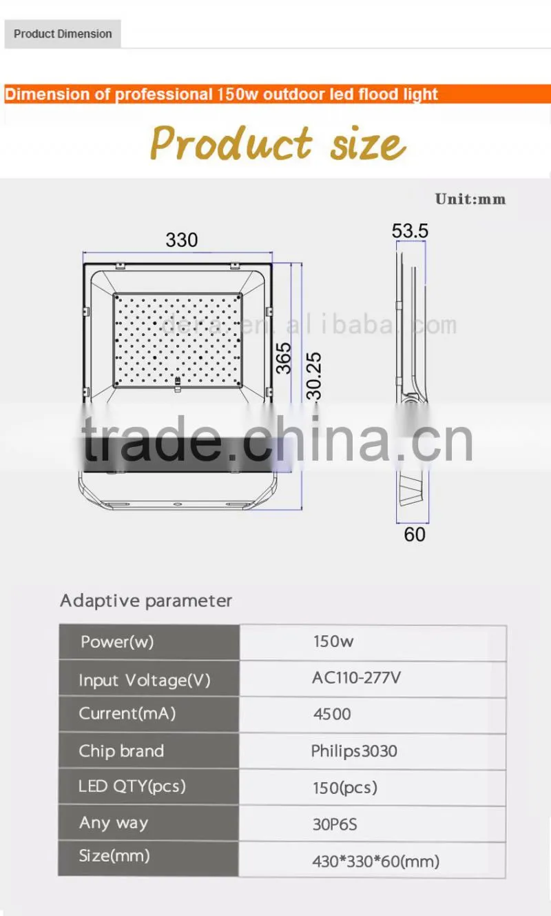 Hot price hot sale IP65 Ip66 150w led flood light outdoor lamp