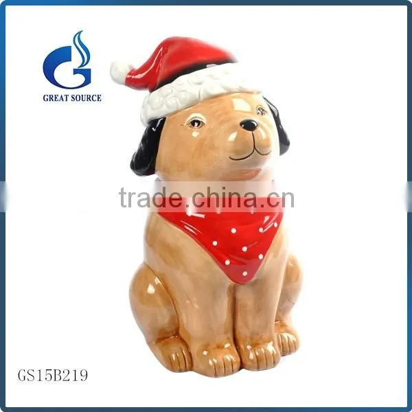 unique dog shape ceramic christmas cookie storage jars