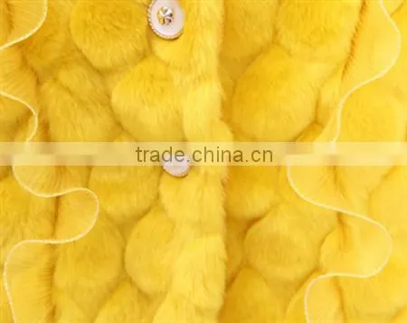2015 Child Clothes For Little Girl wholesale children's boutique rabbit fur gilet