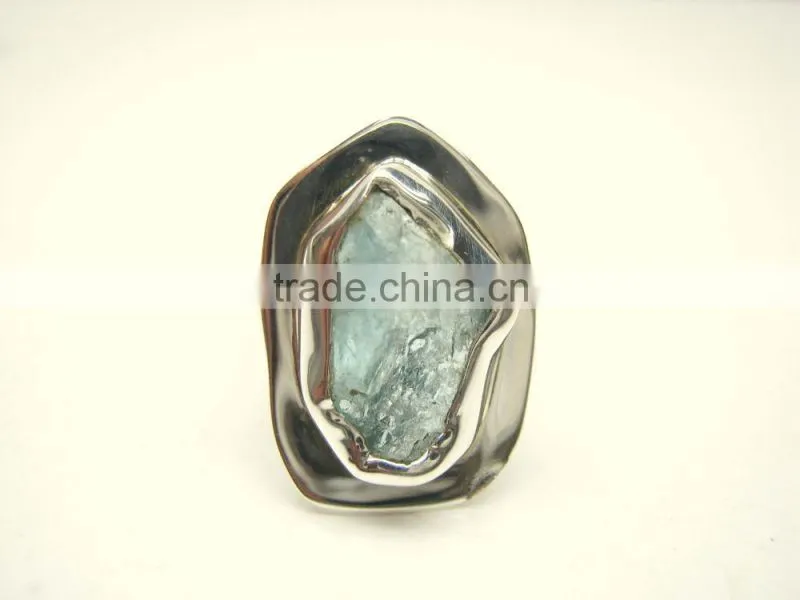 Blue Kyanite Raw Natural Gemstones Ring, Rough Gemstone Adjustable Rings, 925 Solid Sterling Silver Jewelry