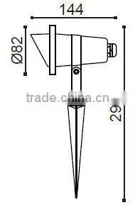12V stainless steel body high power LED garden light