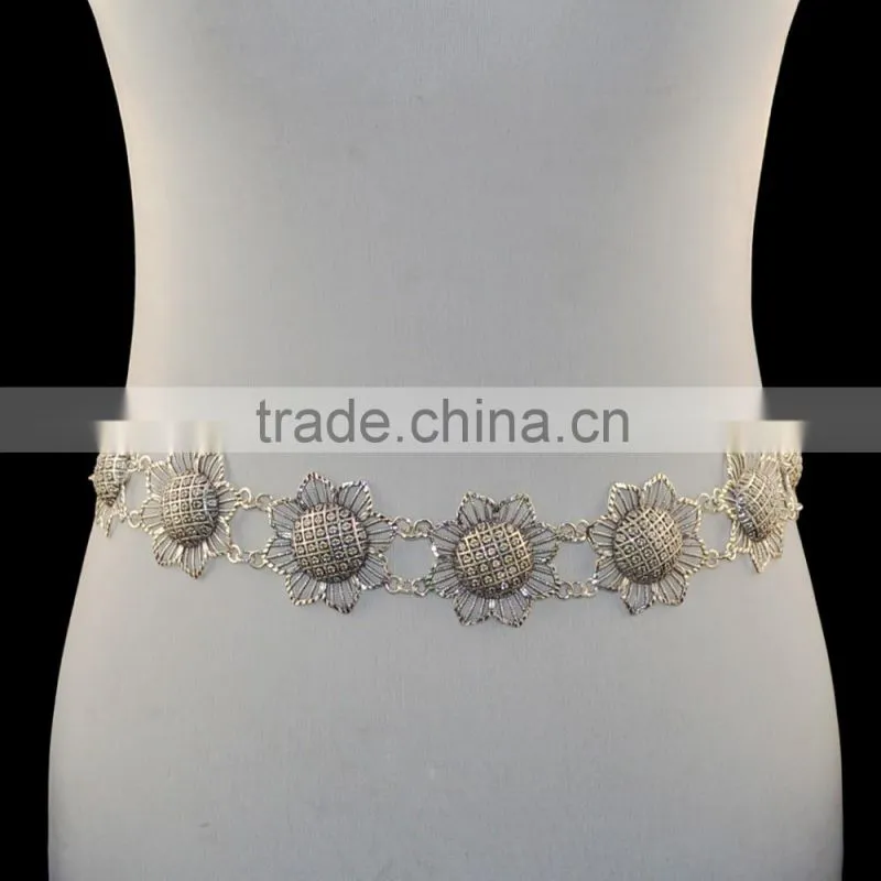Hot Fashion Charm Popular Bohemia Silver Plated Square Shape Belly Necklace