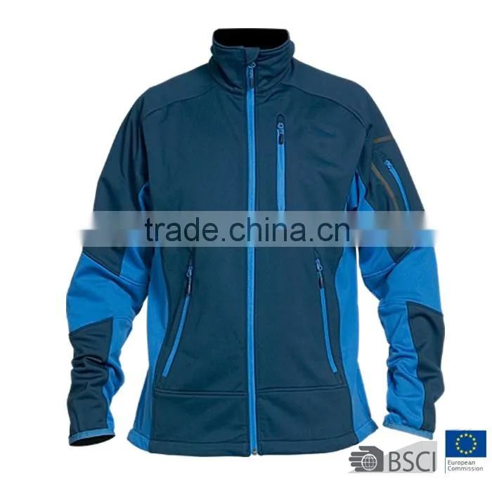 Mens Color Block Bonded Waterproof Softshell Jacket