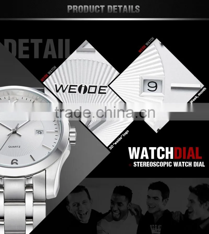 WEIDE 93010-2 2015 New stainless steel case back watch dial machine Relogio Masculino watches customised