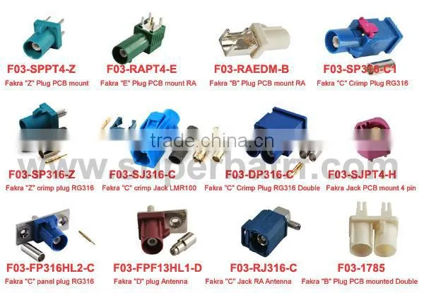 Fakra standard code "B" crimp Jack right angle white /9001 Radio With Phantom