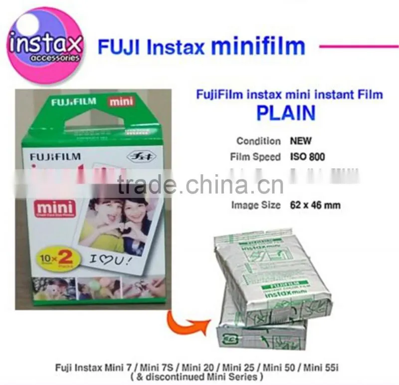 Fujifilm Instax Mini Film Instant Twin Pack White Film for Mini 7s / 8 / 25 / 50s / 90 Camera