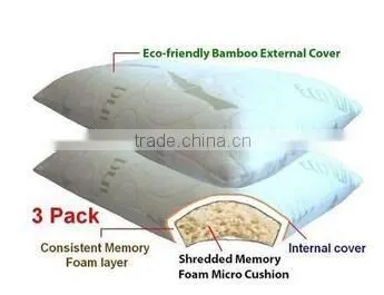 2016 Hot Sale Bamboo Fabric Shredded Memory Foam PIllow