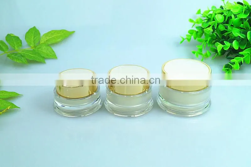Cystal top ABS cap plastic acryrlic cream jars