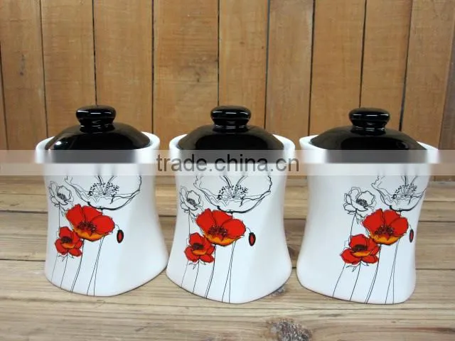 Ceramic Material and Storage Type 3 PCs Food Containers Set