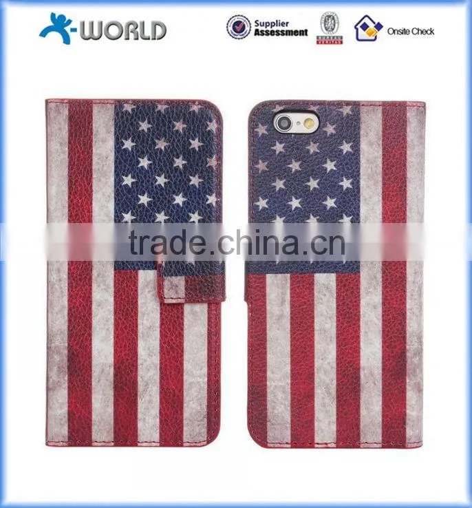 Cute Colorful Printing Skin Stand Leather Case Cover for iPhone 6S