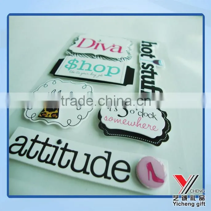 3d new handmade sticker, 2015 cartoon sticker paper, pvc sticker
