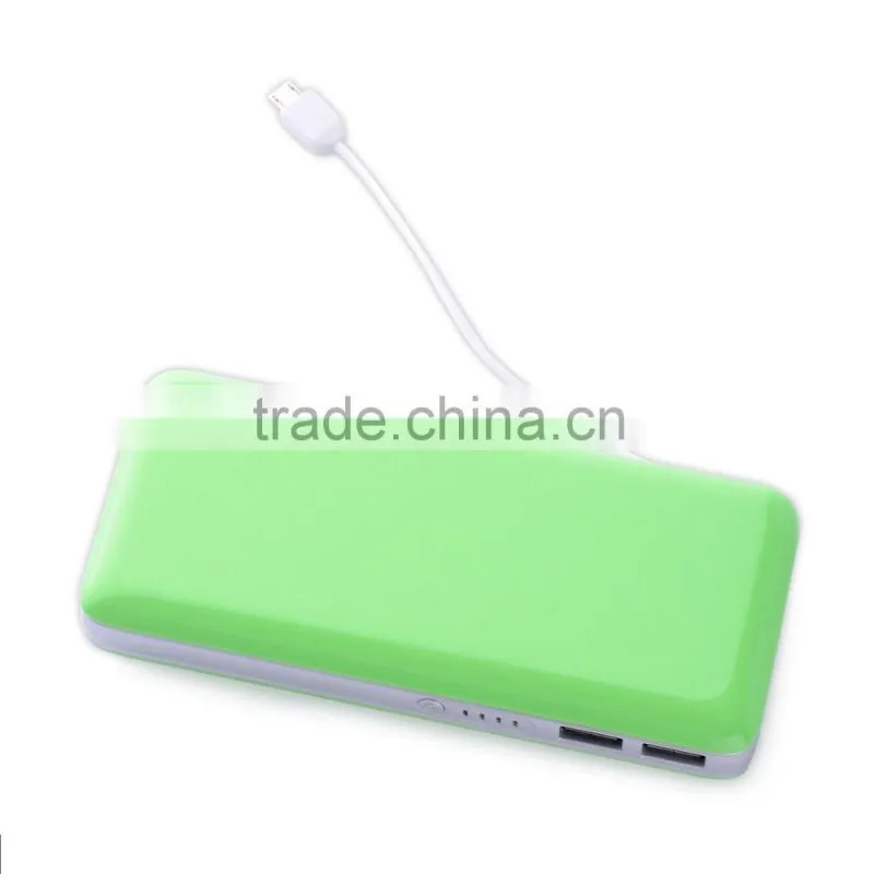 TRUSDA New product Lithium battery charger built in cable solar power bank 13000mAh with CE FCC ROHS