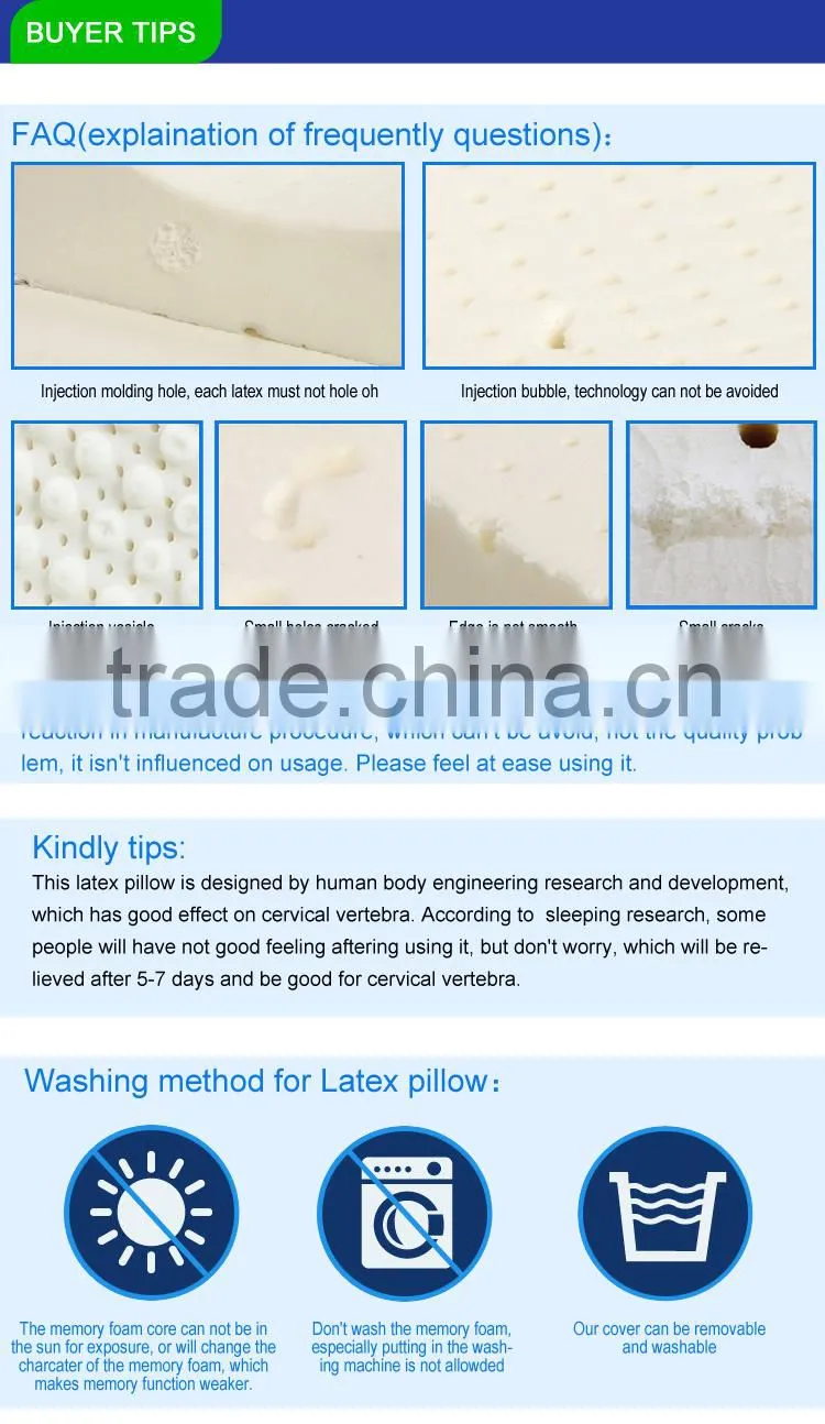 nature latex pillow/ good quality latex pillow CE certificate