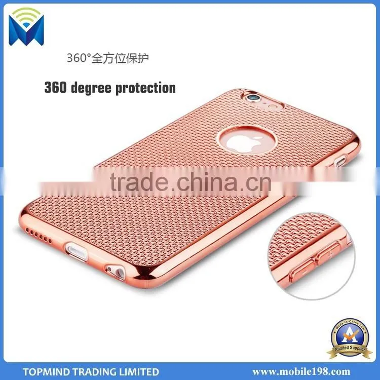 Hot Sale Woven Pattern Electroplate TPU Case Cover for Samsung Galaxy S6