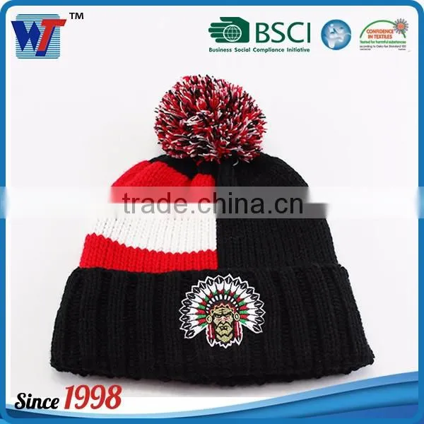 China Factory Supplied Blank Free Pom Hats Beanie